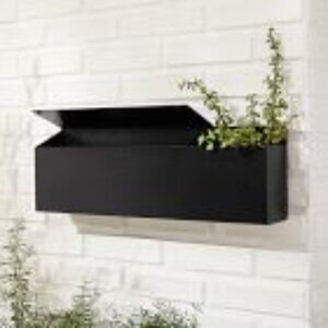 West Elm Matte Black Wall Planter Shelf